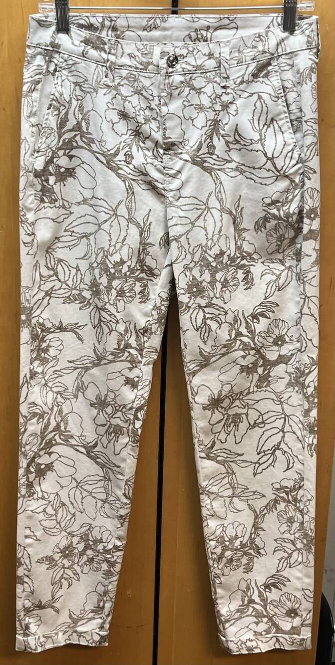 NEW MAC JEANS women's chino turner jean in cream and brown